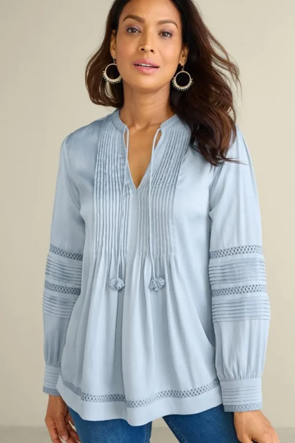 Connie Lace Trim Crepe Top<Soft Surroundings Best