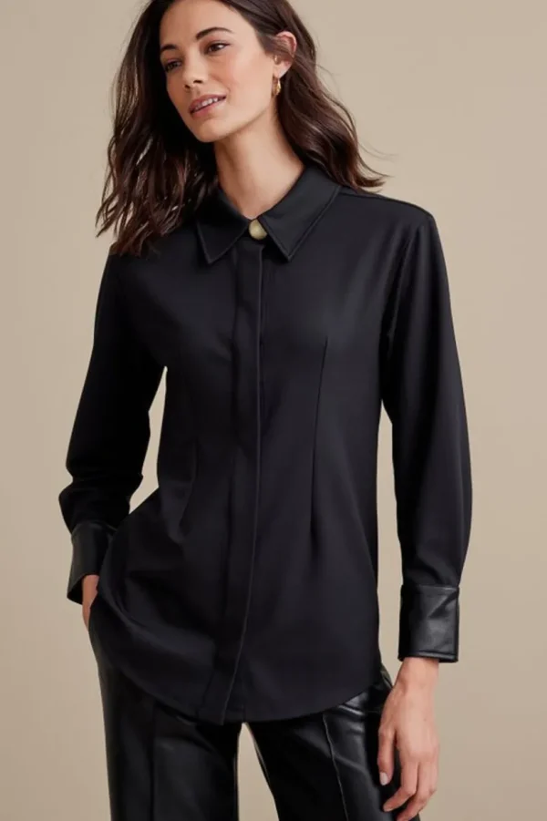 Mattea Faux Leather Cuff Tunic<Soft Surroundings Outlet