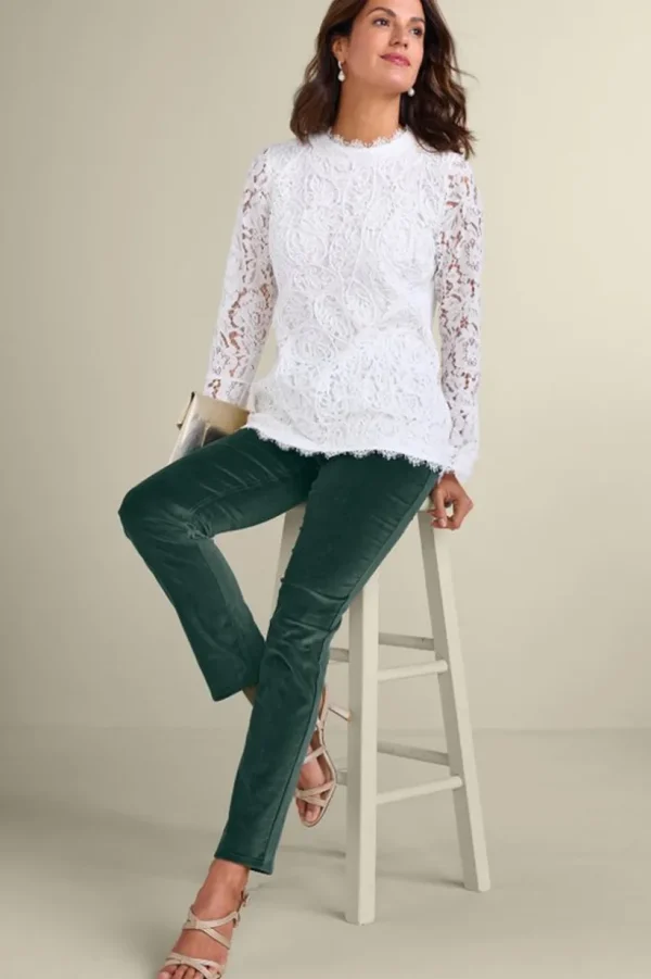 Sutton Velveteen Pull-On Slim Leg Pants<Soft Surroundings Sale