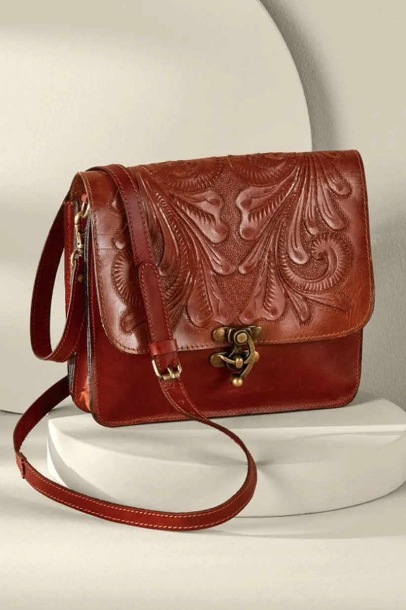 Ada Embossed Leather Bag<Soft Surroundings Hot