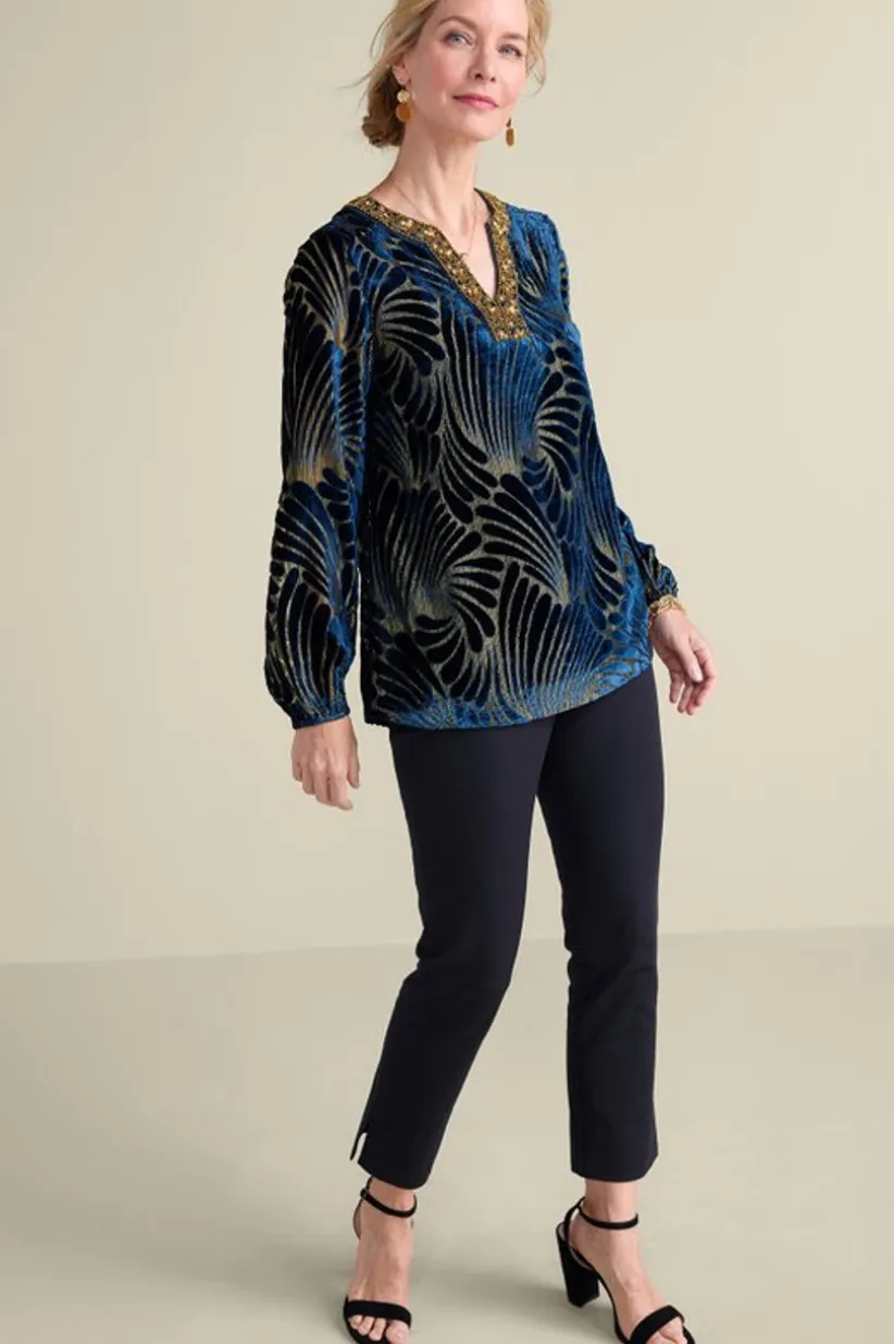 Adrienne Embroidered Velvet Tunic<Soft Surroundings Hot