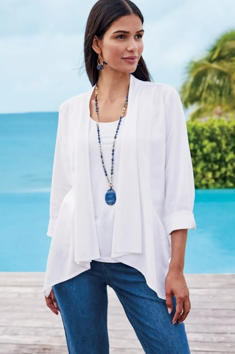 Alicante Linen Blend Topper<Soft Surroundings Clearance