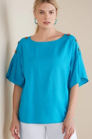 Andrea Linen Blend Pullover<Soft Surroundings Hot