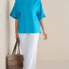 Andrea Linen Blend Pullover<Soft Surroundings Hot
