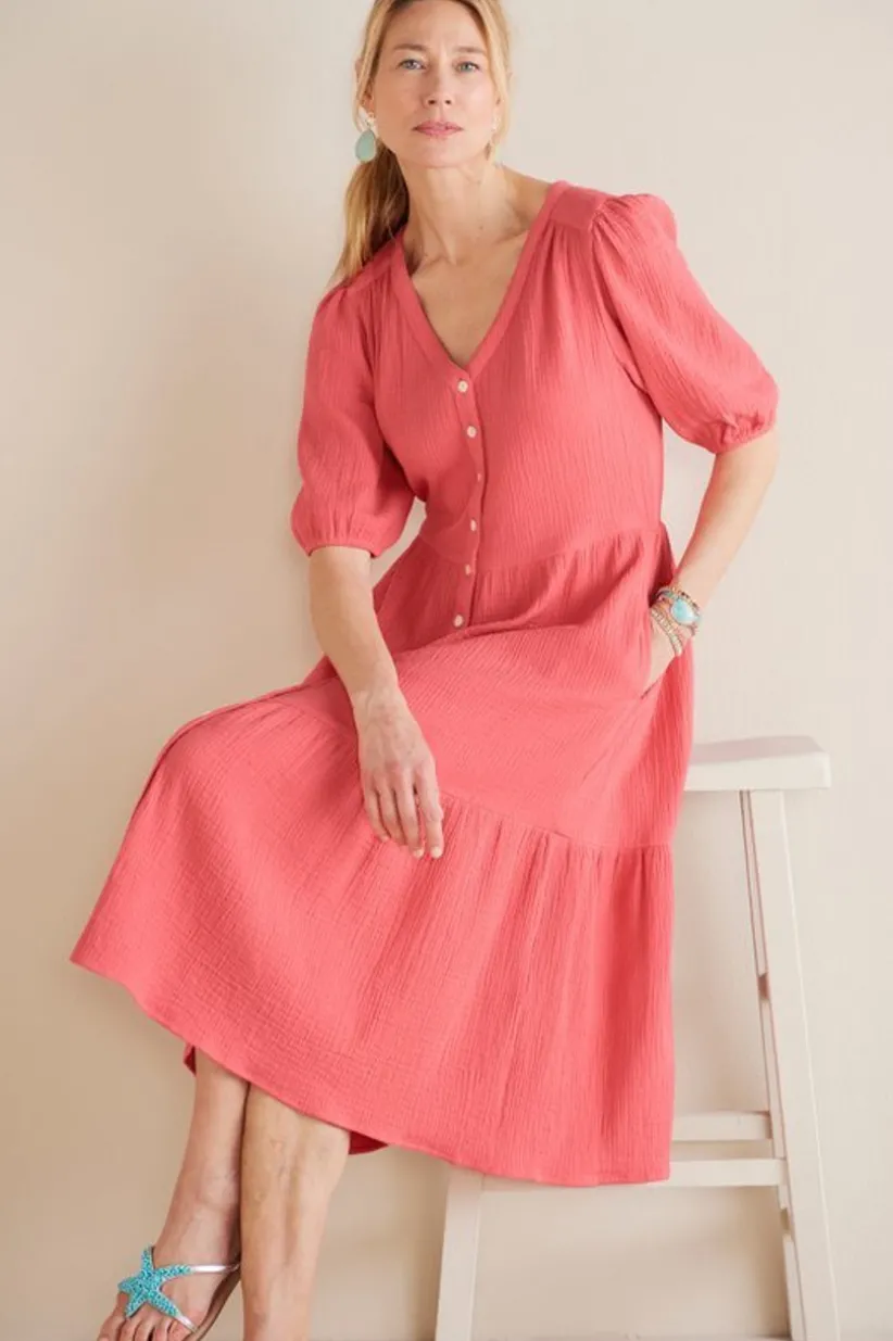 Arielle Gauze Midi Dress<Soft Surroundings New