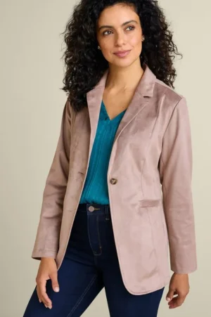Breck Faux Suede Blazer<Soft Surroundings Fashion