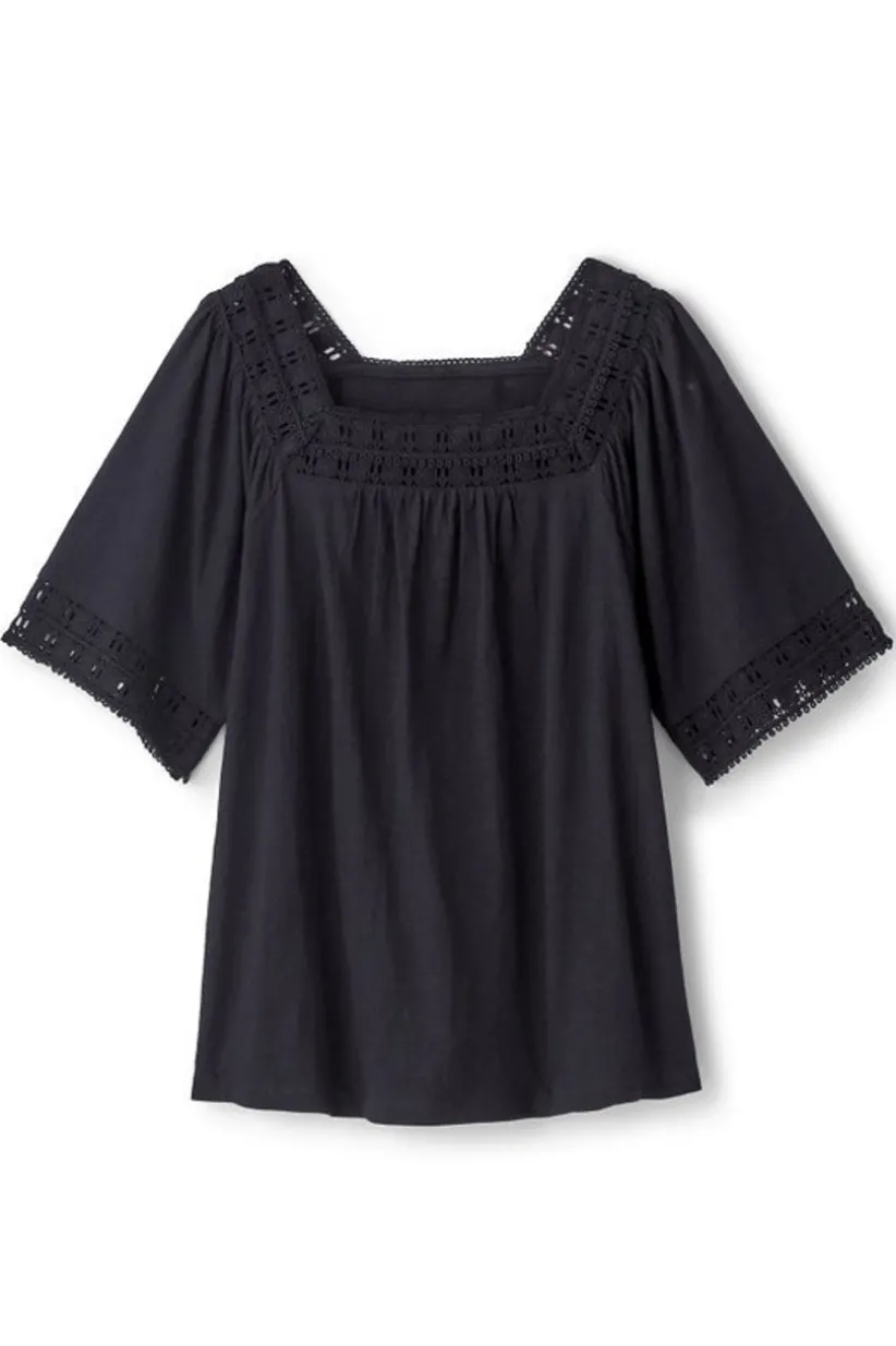 Brianna Crochet Knit Tee<Soft Surroundings New