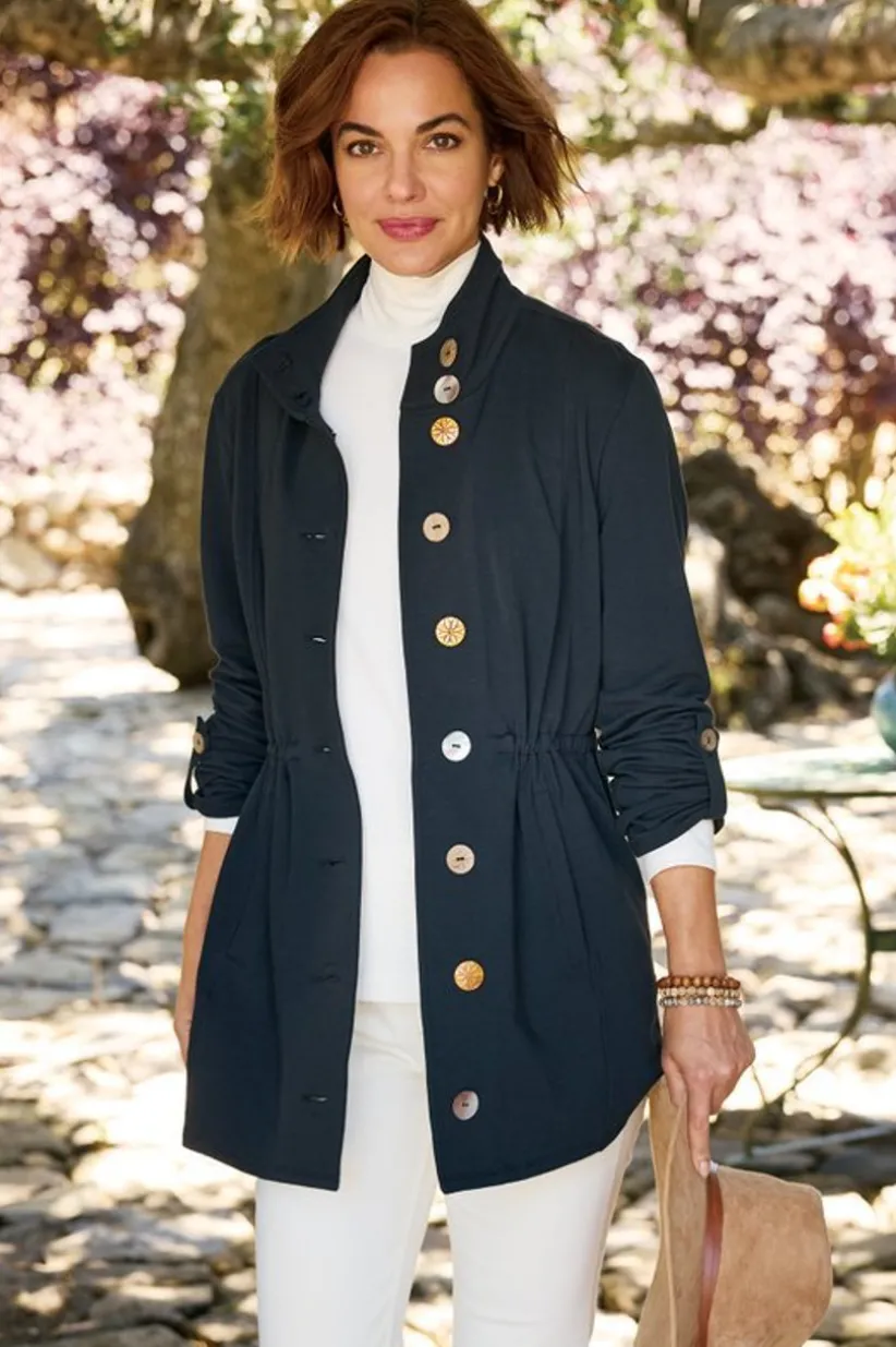 Caprice French Terry Jacket<Soft Surroundings Fashion