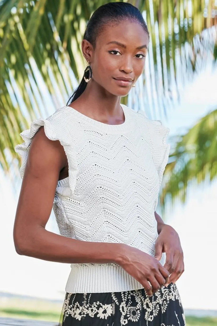 Celina Flutter Sleeve Sweater<Soft Surroundings Hot