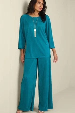 Cella Plisse Wide Leg Pants<Soft Surroundings Sale