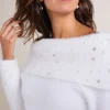 Christina Embellished Cowl Neck Sweater Tunic<Soft Surroundings Fashion