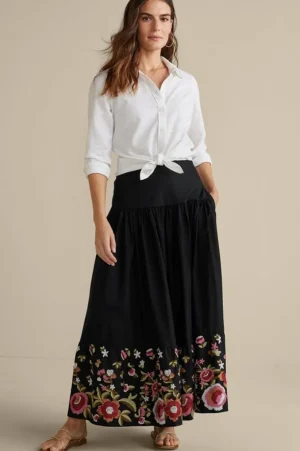 Cindi Embroidered Maxi Skirt<Soft Surroundings New