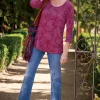 Clarette Jacquard 3/4 Sleeve Tunic<Soft Surroundings Discount