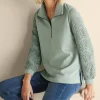 Crochet Sleeve French Terry Tunic<Soft Surroundings Hot