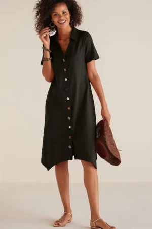 Danielle Button Dress<Soft Surroundings Clearance