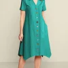 Danielle Button Dress<Soft Surroundings Clearance