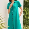 Danielle Button Dress<Soft Surroundings Clearance