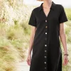 Danielle Button Dress<Soft Surroundings Clearance