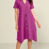 Danielle Button Dress<Soft Surroundings Clearance