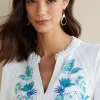 Delsie Embroidered Top<Soft Surroundings Clearance