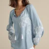 Diya Embroidered Tencel™ Peasant Top<Soft Surroundings Clearance