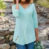 Dove French Terry Asymmetrical Tunic<Soft Surroundings Clearance