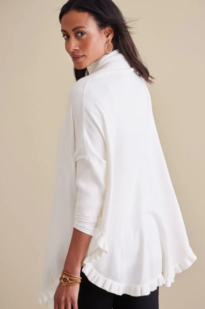 Draped Ruffle Cardigan<Soft Surroundings Outlet