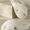 Dreama Faux Fur Cross Band Slippers<Soft Surroundings Best