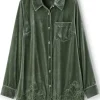 Eden Velvet and Lace Shirt<Soft Surroundings Fashion