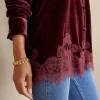 Eden Velvet and Lace Shirt<Soft Surroundings Fashion