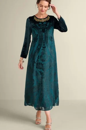 Emaline Velvet Burnout Maxi Dress<Soft Surroundings Best