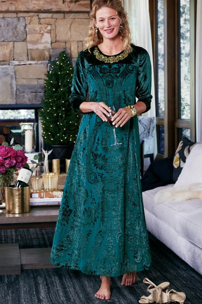 Emaline Velvet Burnout Maxi Dress<Soft Surroundings Best
