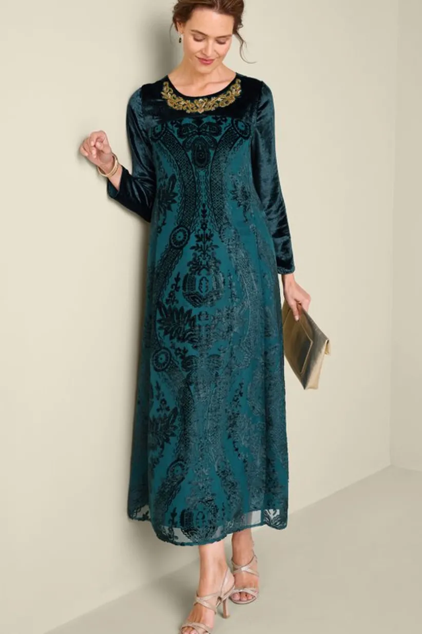 Emaline Velvet Burnout Maxi Dress<Soft Surroundings Best