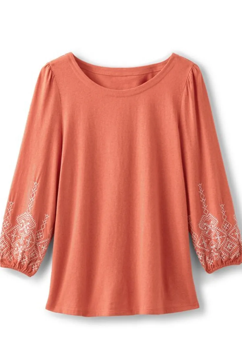 Embroidered Parisian Poet Top<Soft Surroundings Hot