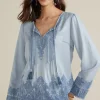 Emily Embroidered Tencel™ Top<Soft Surroundings Hot