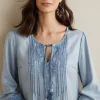 Emily Embroidered Tencel™ Top<Soft Surroundings Hot