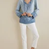 Emily Embroidered Tencel™ Top<Soft Surroundings Hot