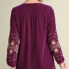 Evelyne Embroidered Velvet Tunic<Soft Surroundings Fashion