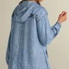 Evie Embroidered Tencel Hoodie<Soft Surroundings Clearance