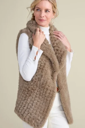 Faux Fur Draped Vest<Soft Surroundings Online