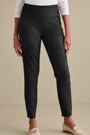 Faux Suede Pull-On Leggings<Soft Surroundings Fashion