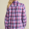 Gracie Embroidered Plaid Big Shirt<Soft Surroundings Discount