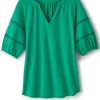 Heidi Supima Puff Sleeve Tee<Soft Surroundings Clearance