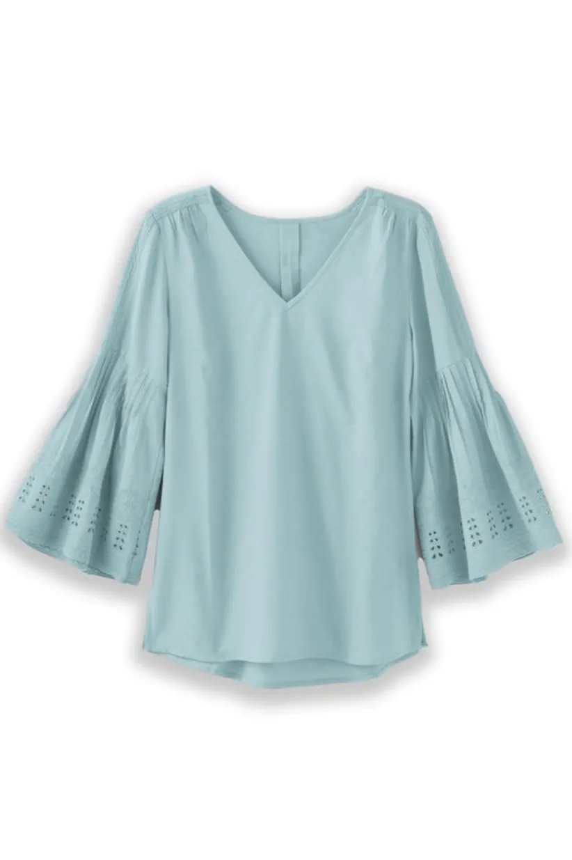 Heloise Eyelet Sleeve Tunic<Soft Surroundings Clearance