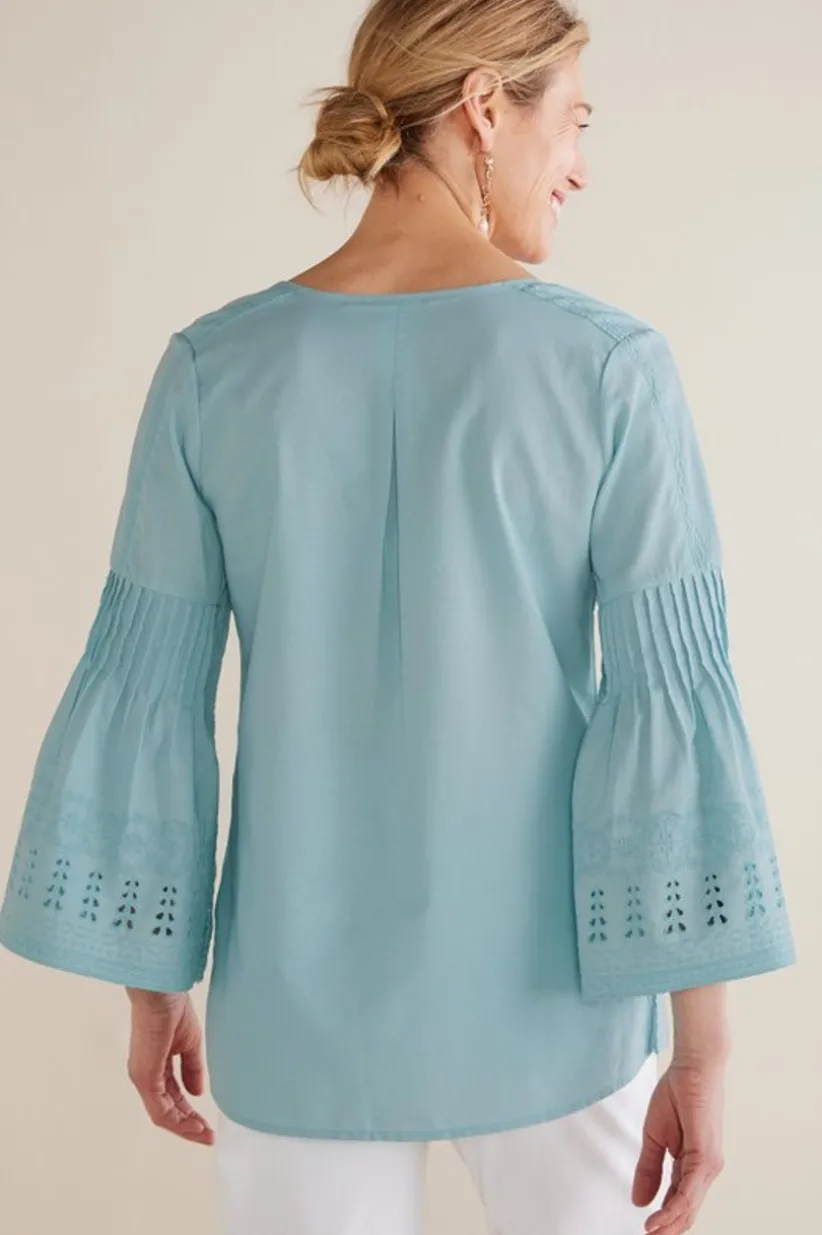 Heloise Eyelet Sleeve Tunic<Soft Surroundings Clearance