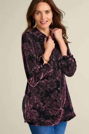 Icon Silk Velvet Poets Tunic Shirt<Soft Surroundings Hot
