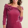 Jeanna Rosette Velvet Top<Soft Surroundings New