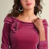 Jeanna Rosette Velvet Top<Soft Surroundings New