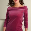 Jeanna Rosette Velvet Top<Soft Surroundings New