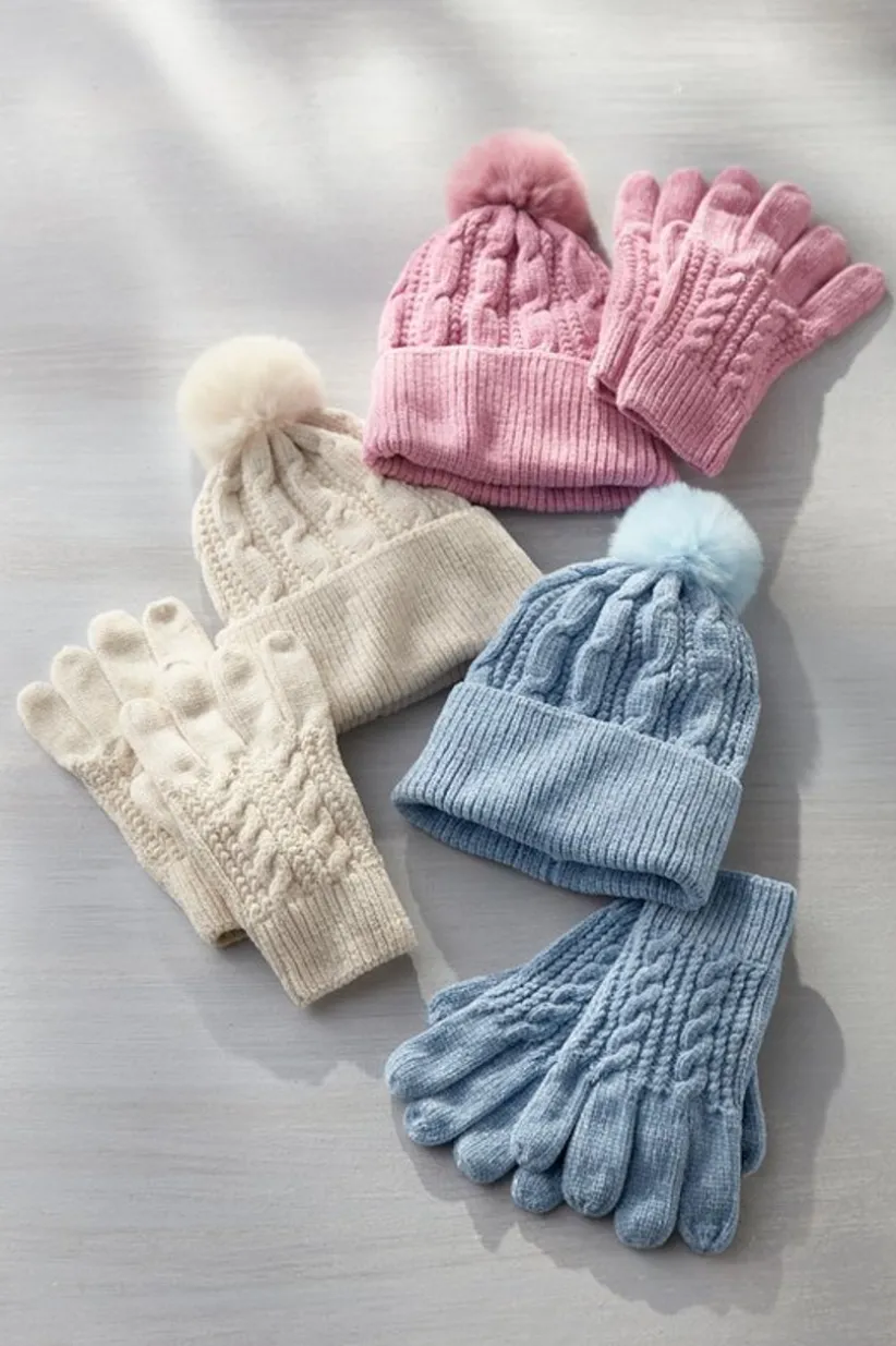 Jules Chenille Hat & Gloves Set<Soft Surroundings Outlet